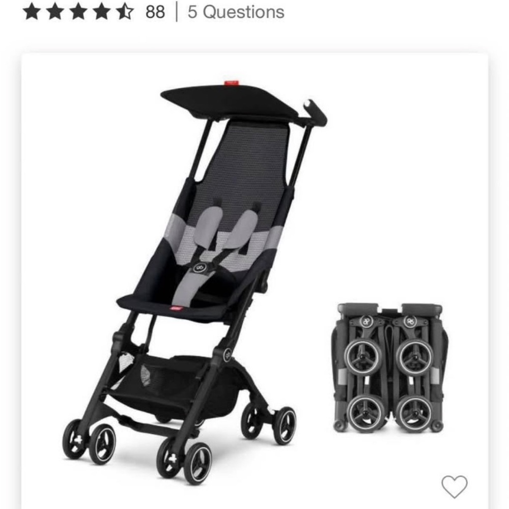 Gianni Bini Black and Gray Compact Stroller